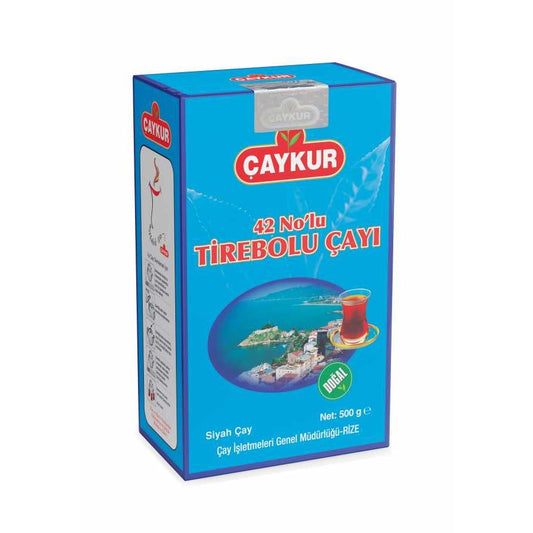 ÇAYKUR Tirebolu Çayı 42 Nolu, 500 gramlık paket, doğal ve taze çay yaprakları, geleneksel Türk çayı.