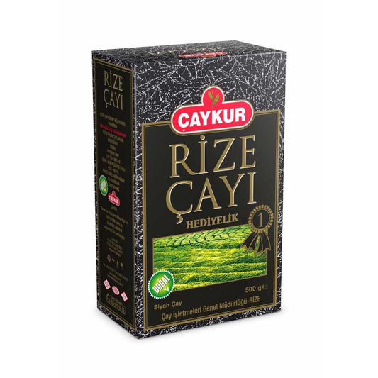 ÇAYKUR Rize Hediyelik Çayı 500 gr, geleneksel Türk çayı paketi, yeşil ve kahverengi tonlarda görsel.