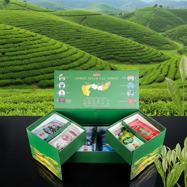 Çaykur markalı 400 gr gurme çay, şık hediye paketiyle gösterilen yüksek kaliteli kuru çay görüntüsü.