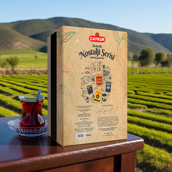 ÇAYKUR Nostalji Serisi 400 gr paket, geleneksel ve kaliteli çay yaprağı görseli.