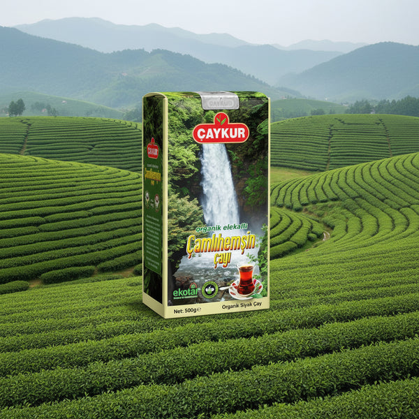 ÇAYKUR Organik Elekaltı Çamlıhemşin Çayı 500 gr, taze ve doğal yeşil çay yaprakları, sağlıklı içim için hazır
